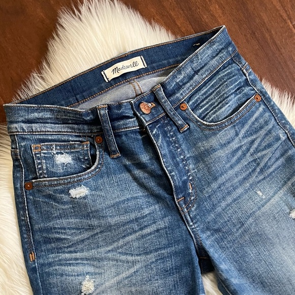 Madewell Distressed 9" High Rise Skinny Jeans Size 25 - Picture 3 of 10